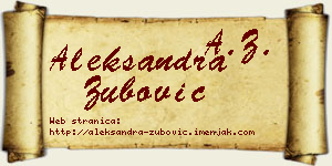 Aleksandra Zubović vizit kartica